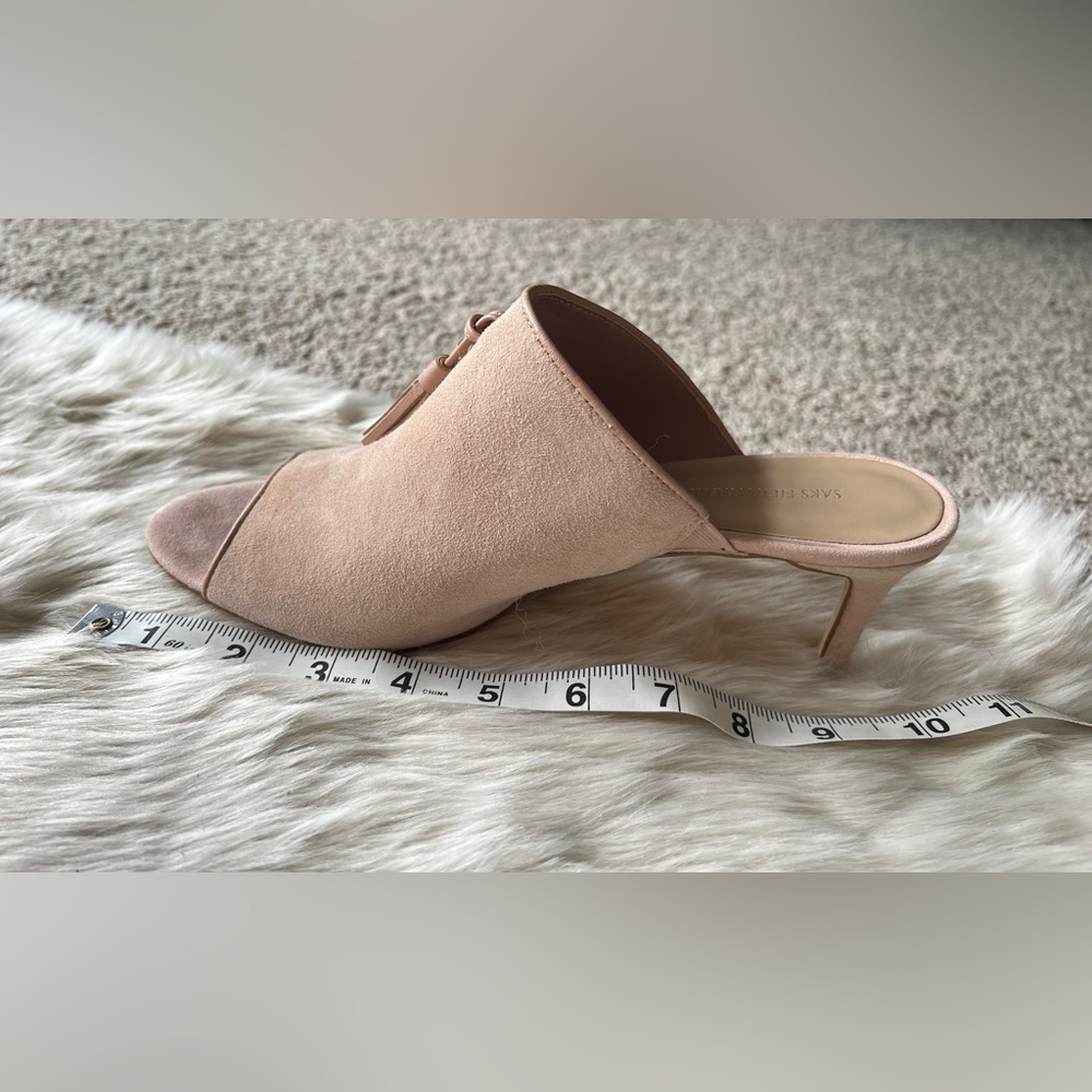 Saks Fifth Avenue Blush Tassel Mules View 6